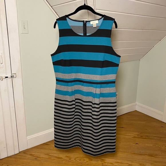 LOFT Striped Sleeveless Dress Women's 12 - Picture 2 of 12